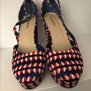 Red Blue White heels